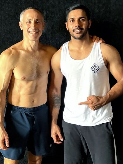 With Yuval Ayalon, a master of hand balancing. His control is mind-blowing.