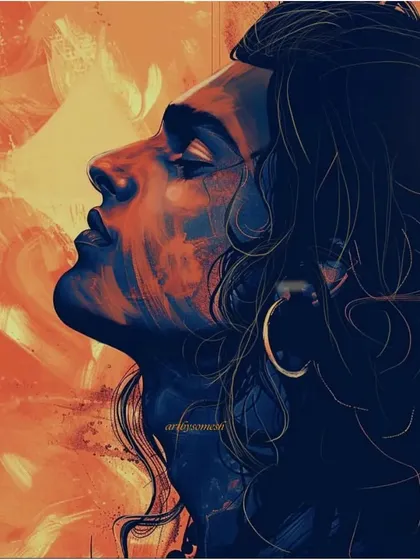 Here is my artistic interpretation of the almighty Narayan. I used a warm, painterly style with a mix of blues and oranges to create a feeling of peace and divinity. I hope you like this illustration.