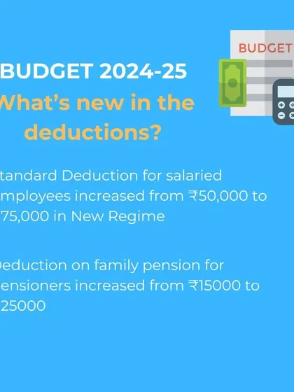 Good news for salaried employees and pensioners in the Union Budget. The standard deduction under the new regime has increased from ₹50,000 to ₹75,000, providing more tax relief.
