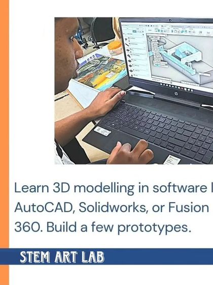 The next step is learning 3D modeling. I teach students how to use software like AutoCAD and Fusion 360 to design their parts and build digital prototypes before they start physical construction.