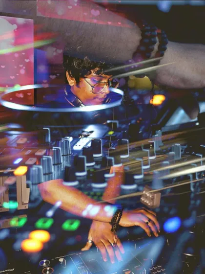 An artistic, multi-layered shot that represents the different layers in my music. It's all about creating a unique and memorable experience.