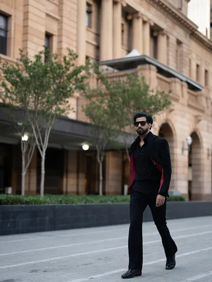 The black Viaggio Blazer in an urban setting, showcasing its sleek, all-black styling potential.