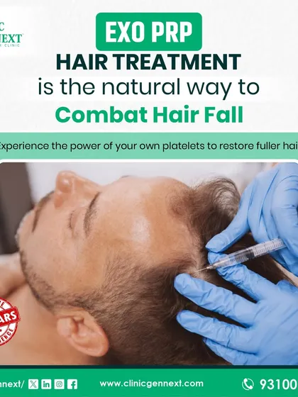 EXO PRP is an advanced form of PRP that uses exosomes to enhance the regenerative process. This graphic explains how we use the power of your own platelets to combat hair fall naturally, a method I have trusted and perfected over 20 years.