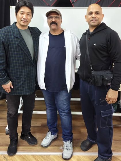 With Kyoshi Kenji Roueda in Okinawa. Sharing knowledge and training with other high-level instructors is a crucial part of my growth as a martial artist.