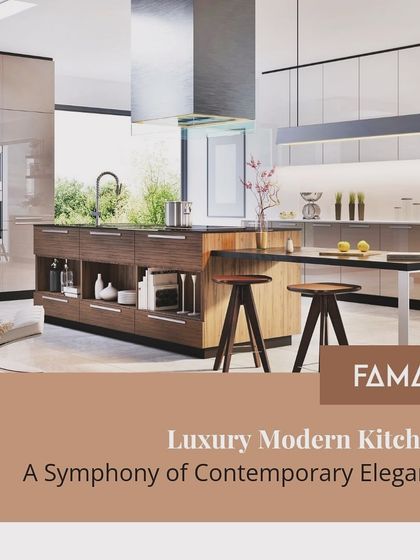 A luxury modern kitchen is a symphony of contemporary elegance. This design emphasizes clean lines, handleless cabinets, and high-quality materials like wood and marble to create an exquisite culinary space.