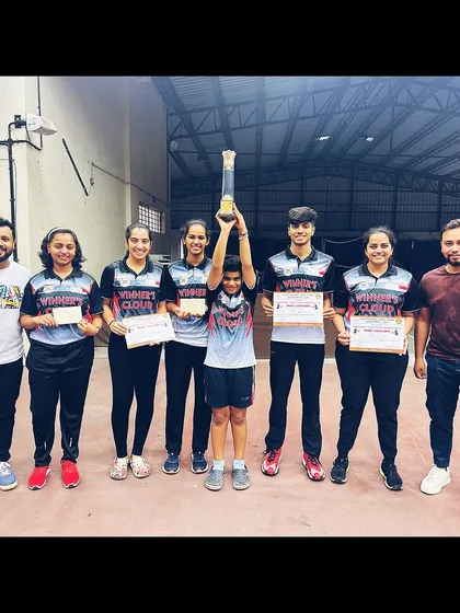 Our champions and coaches together after the 1st State Karnataka State Ranking 2024. Celebrating success as a team is a core part of our culture.
