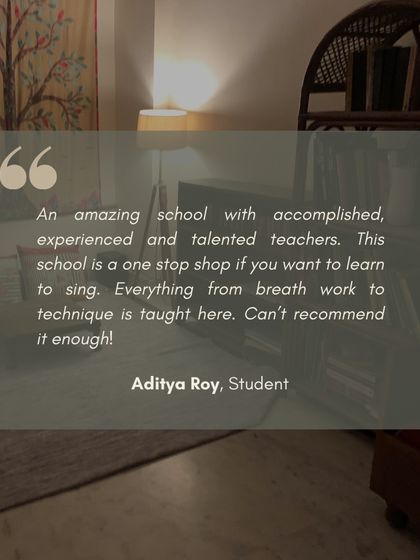 Kind words from our student Aditya Roy, who calls Lilanoor a "one-stop shop" for learning to sing, with talented and experienced teachers.