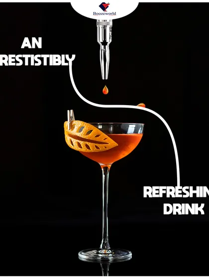 An irresistibly refreshing drink. The artistic orange peel garnish and the single drop of bitters highlight the precision and creativity that go into each of our cocktails.