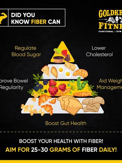 Fiber is a key player in your health. It helps regulate blood sugar, lower cholesterol, improve gut health, and aid in weight management. Aim for 25-30 grams daily.