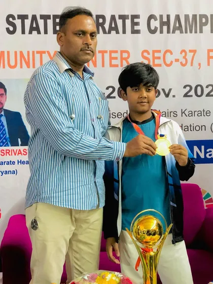 Harsh and Dhanraj qualified for the National Championship after winning gold at the State Karate Championship. Drishti Goyal also secured a silver.