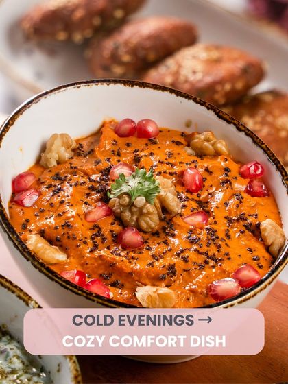 For cold evenings, a cozy comfort dish like my Muhammara dip is the perfect choice.