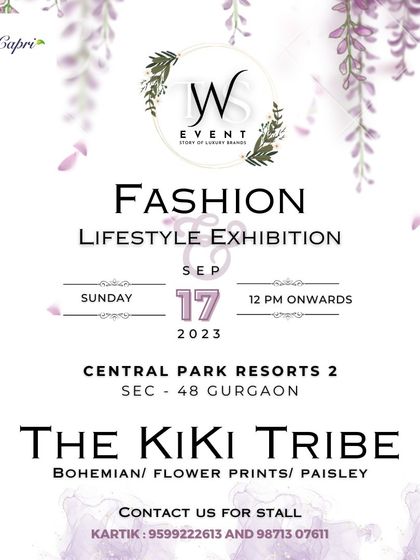 This poster for 'The Kiki Tribe' uses keywords like 'Bohemian', 'Flower Prints', and 'Paisley' to describe their style.