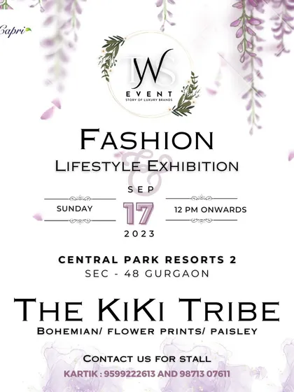 This poster for 'The Kiki Tribe' uses keywords like 'Bohemian', 'Flower Prints', and 'Paisley' to describe their style.