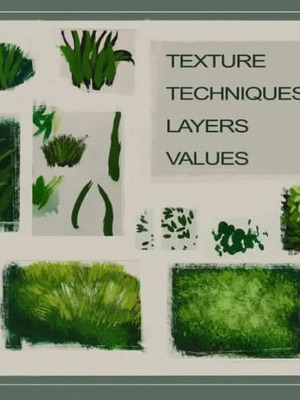 To draw realistic grass, we teach students to study its texture, layers, and values. This guide shows different techniques for creating varied and natural-looking foliage in your paintings.