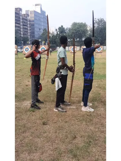 Archers competing in the Indian round at the DSO Zonal Competition.