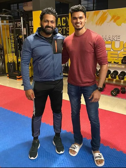 A photo with Rishab Shetty at my gym. Having respected figures from our coastal belt choose my facility for their fitness journey is a huge vote of confidence in the quality of my training.