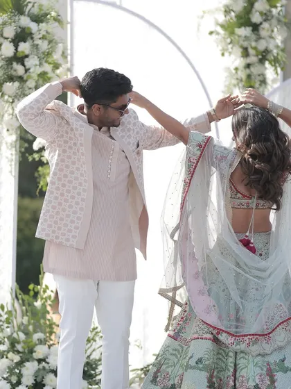 The couple lost in their own world on the dance floor.