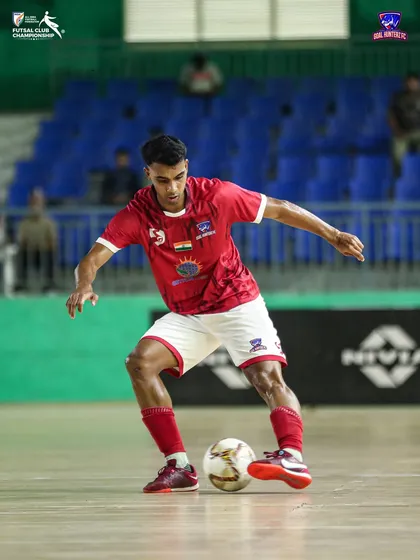 A player showing great balance and control on the ball.