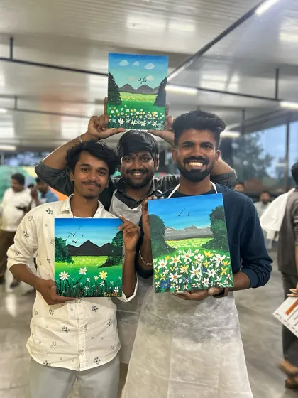 The proud artist moment! There is no better feeling than seeing the smiles on everyone's faces as they show off the incredible art they created. It proves that everyone has a creative spark, and I am just here to help you find it.