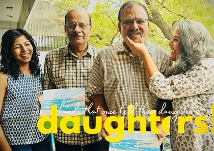The final result: happy faces and beautiful paintings. A family portrait that captures the love and joy of creating something together on a special day.