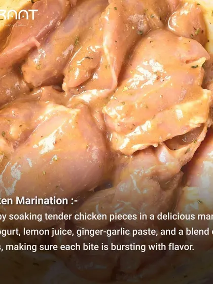 The chicken for my butter chicken is first soaked in a delicious marinade of yogurt, lemon juice, and ginger-garlic paste.