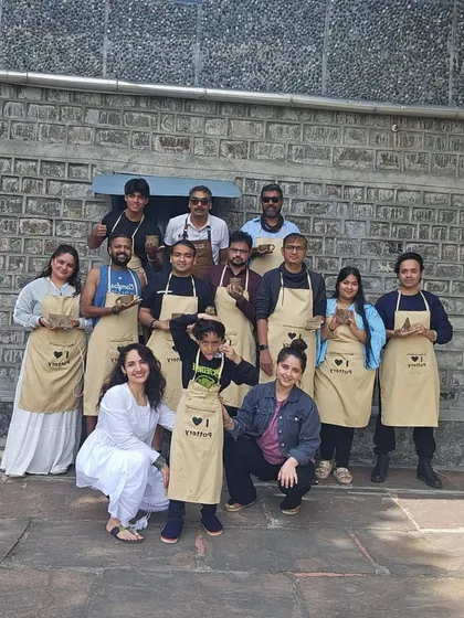 The joy on everyone's faces after our pottery session says it all. My retreats are not just about yoga, but also about finding creativity and connection through simple, grounding activities like this.