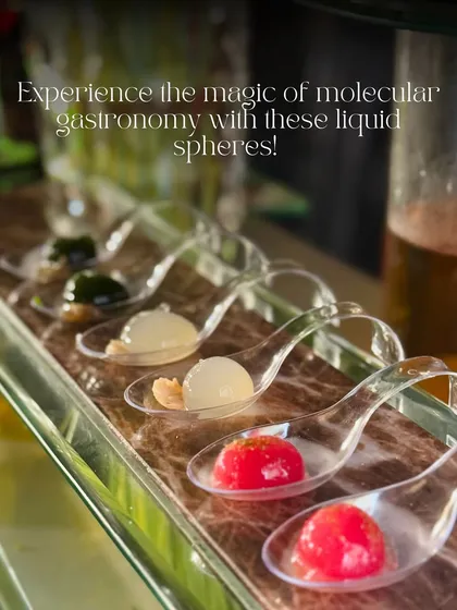 I love to bring a touch of modern magic to my dessert counters. These molecular gastronomy spheres are filled with liquid flavor that pops in your mouth, offering a unique and futuristic dessert experience your guests will talk about long after the event.