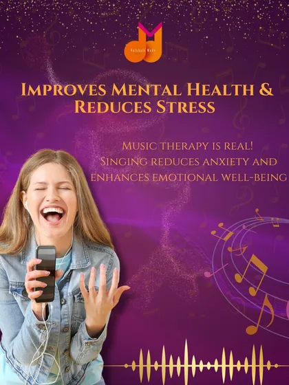 Music therapy is real. Singing is a proven way to improve mental health and reduce stress. It can lower anxiety and enhance your emotional well-being, making you feel happier and more balanced.