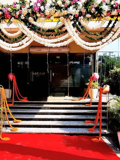 We believe in making every entrance welcoming and memorable. For Vahdam's office Diwali celebration, we designed a festive floral archway with a red carpet, creating an exciting and traditional welcome for all employees and guests.