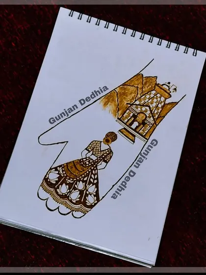 A concept sketch for a Kedarnath-themed bridal mehendi. I love bringing spiritual and personal themes into my artwork for my clients.