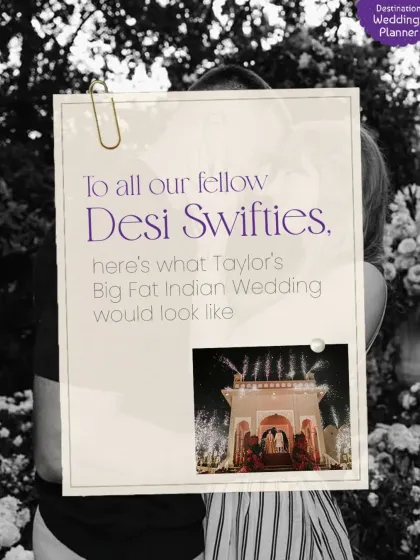 We love creating personalized and fun themes. Here, we imagined what Taylor Swift's Big Fat Indian Wedding would look like, with each ceremony reflecting her iconic albums.