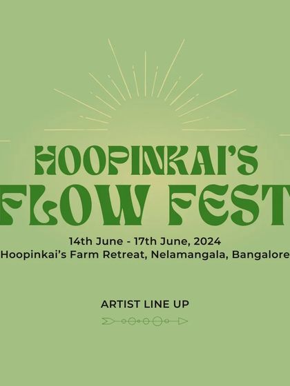 The artist lineup announcement for the Hoopinkai's Flow Fest, showcasing the team of talented facilitators.