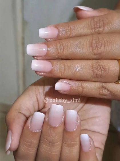 The classic baby boomer nails. This timeless white-to-nude ombré is perfect for any occasion and always looks clean and elegant.