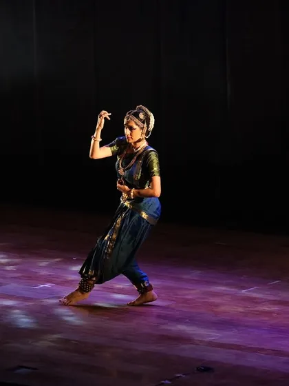 Performing 'Ananta' with my team of wonderful musicians. Their live music is the heartbeat of the performance, providing the energy and emotion for my dance.