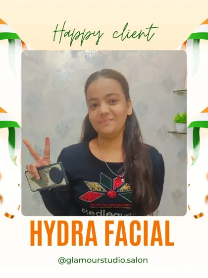 Peace and smiles from a young, happy client after her Hydra Facial. We love her positive energy.