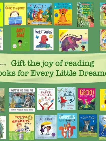 Gift the joy of reading. This image showcases a selection of the wonderful books available in our library for every little dreamer. You can't buy happiness, but a library membership is pretty close.