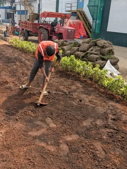 The ground preparation phase at the Novonesis industrial site, with our team hard at work.