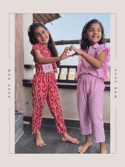 Tiny fashion, big comfort! These two are showing off their favorite cotton co-ord sets. Soft, stylish, and absolutely adorable.