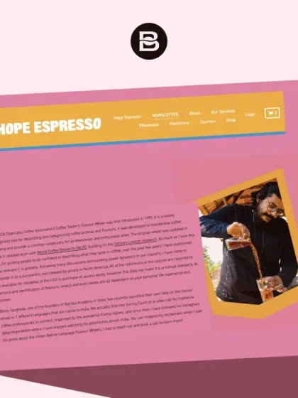 A shot of the Hope Espresso blog featuring me and my work. It was an honor to be included.