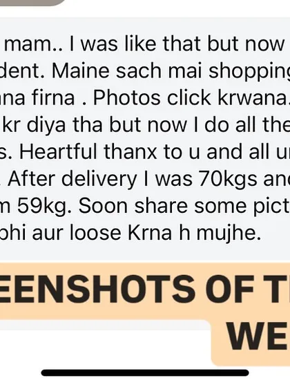 A client shares how she has regained her confidence and started enjoying life again after losing 11 kgs.