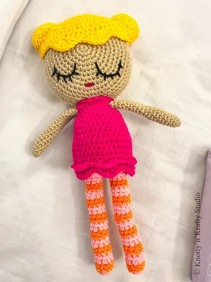 This is Maude the Rag Doll, with her sunny yellow hair and striped stockings. She was adopted so quickly I barely had time to photograph her, but I wanted to share her sweet, sleepy face.