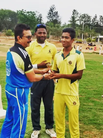 Another win for the academy. Here, one of our U-16 players is receiving a trophy after a key tournament performance. Our training prepares players for high-pressure finals, and I am proud to see them consistently bring home the silverware.