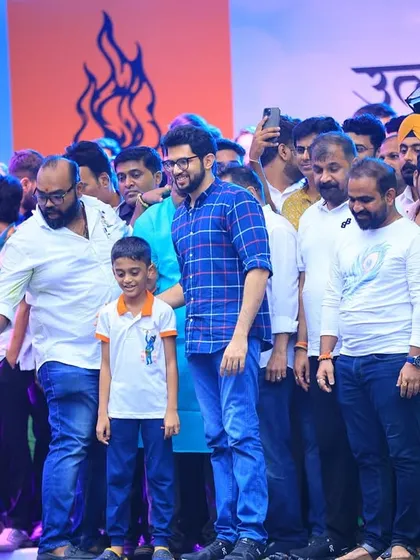 It is an honor to manage events for esteemed political figures and organizations. This photo shows Aditya Thackeray on stage during the Dahihandi Utsav, an event we have proudly been associated with for years, handling all on-stage management and coordination.
