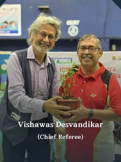Chief Referee Vishwas Desvandikar being honored at the opening ceremony. I believe in recognizing the technical officials who are crucial for fair play.