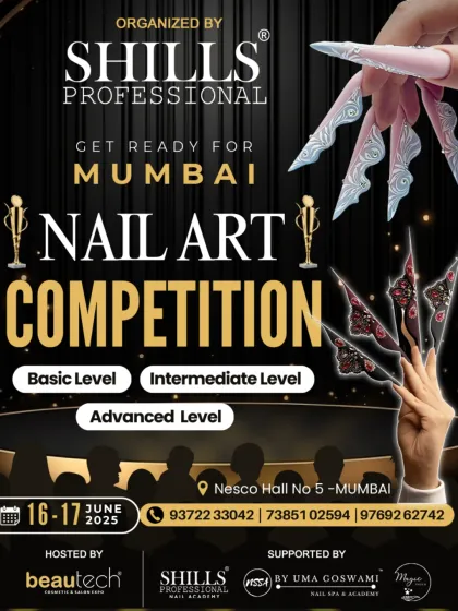 The official poster for the Mumbai Nail Art Competition, an event we proudly supported to help nurture new talent.