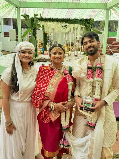 With the beautiful couple, who blended North and South Indian traditions in their US-based love story and Indian wedding.