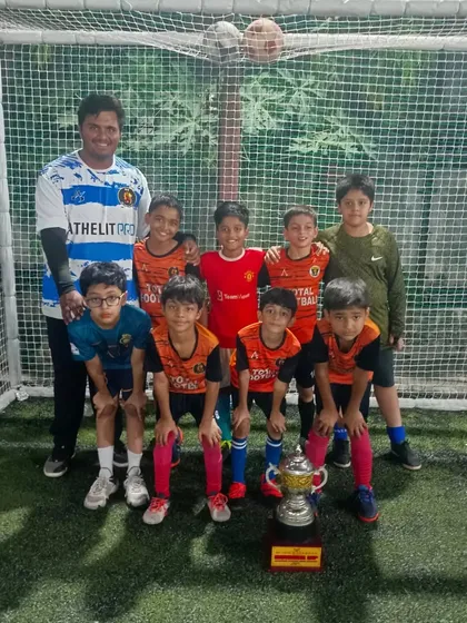 The U11 team after a hard-fought tournament, where they finished as runners-up after a penalty shootout.
