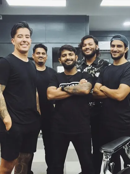The team that made it all happen. Opening Nomad Barber Mumbai was a huge team effort, and I'm proud of the experience we've built together for our clients. We are dedicated to providing the best men's grooming in the city.