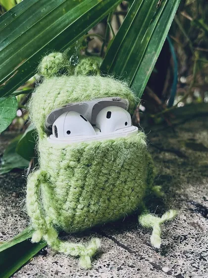 Your gadgets deserve to be cute too. This is my super popular frog crochet case, designed to keep your AirPods safe and sound. It’s a fun, quirky accessory that always gets a smile.