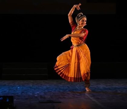 A full-stage view of my performance in Kolkata. The interplay of light and shadow on the stage helps to create a magical atmosphere for the audience.